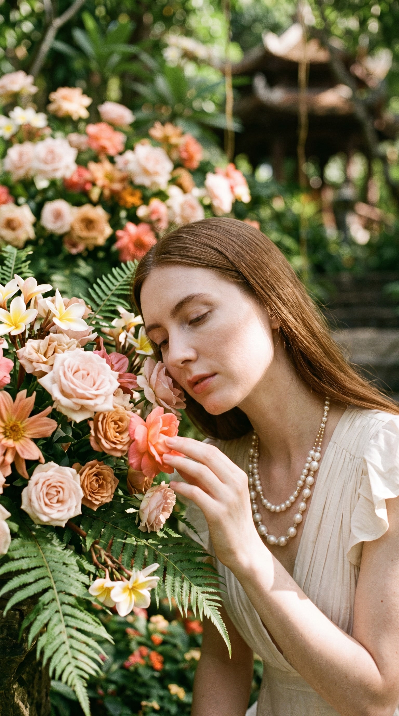 Low Heat worn among the roses of a Hanoi garden